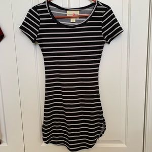 Black and white stripped dress